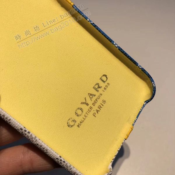 Goyard拼色三角插卡手機殼 真皮三包開口 戈雅手機套  mmk1130